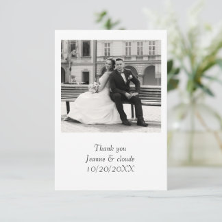 Cartão de agradecimento de casamento elegante