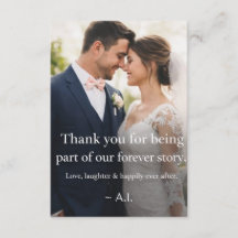 Cartão de Agradecimento de Casamento Elegante