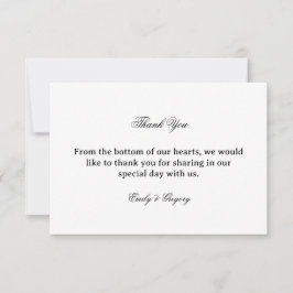 Cartão de Agradecimento de Casamento Elegante