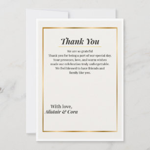 Cartão de Agradecimento de Casamento Elegante   Cl