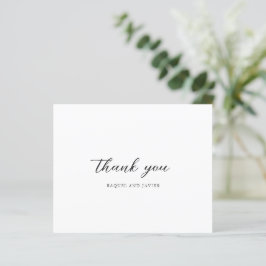 Cartão de Agradecimento de Casamento Elegante e Ec