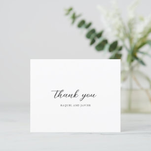 Cartão de Agradecimento de Casamento Elegante e Ec