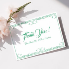 Cartão de Agradecimento de Casamento Elegante – Fi
