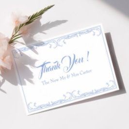 Cartão de Agradecimento de Casamento Elegante – Ro