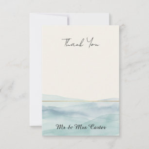 Cartão de Agradecimento de Casamento em Aquarela A