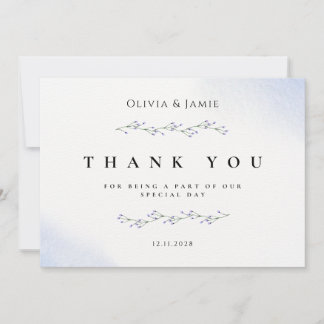 Cartão de Agradecimento de Casamento em Aquarela F