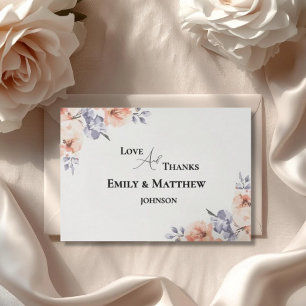 Cartão de Agradecimento de Casamento em Aquarela L