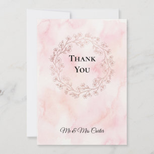 Cartão de Agradecimento de Casamento em Aquarela R