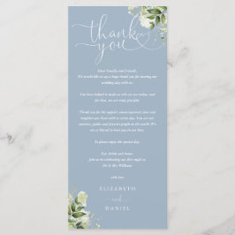 Cartão de Agradecimento de Casamento em Azul Poeir