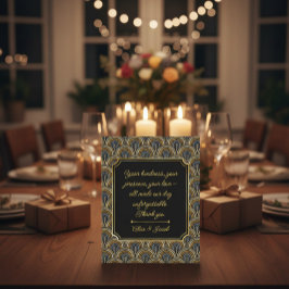Cartão de Agradecimento de Casamento em Estilo Art