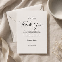 Cartão de Agradecimento de Casamento em Script Ele