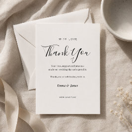 Cartão de Agradecimento de Casamento em Script Ele
