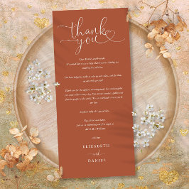 Cartão de Agradecimento de Casamento em Script Ter