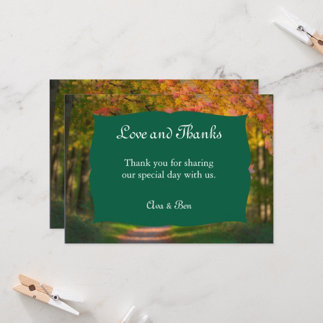 Cartão de Agradecimento de Casamento em um Dia de  (Frente/Verso In Situ)