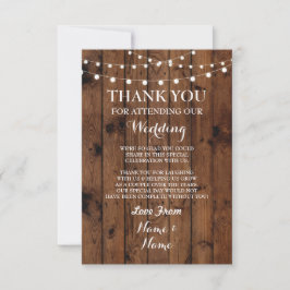 Cartão de Agradecimento de Casamento Engajamento M