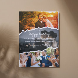 Cartão de Agradecimento de Casamento Feliz Ilustra