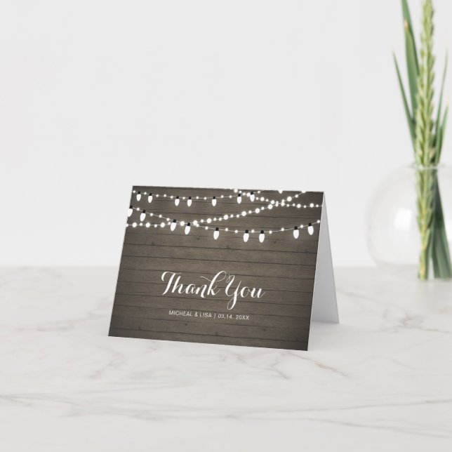 Cartão de Agradecimento de Casamento/Festa Rustic  (Frente)