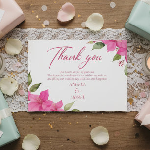 Cartão de Agradecimento de Casamento Flat Aquarela