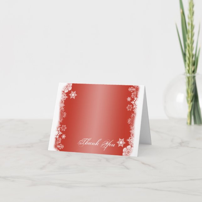 Cartão de Agradecimento de Casamento Floco de Neve (Frente)