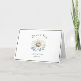 Cartão de Agradecimento de Casamento Flor de Marga