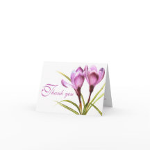 Cartão de agradecimento de casamento flor roxa de