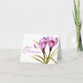 Cartão de agradecimento de casamento flor roxa de