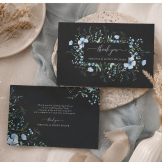 Cartão de Agradecimento de Casamento Flor Silvestr