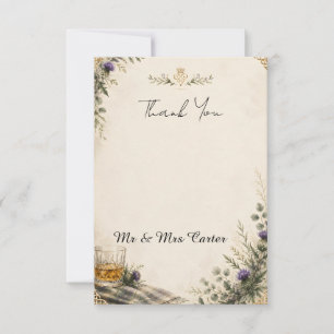 Cartão de Agradecimento de Casamento Flor Silvestr