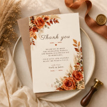 Cartão de Agradecimento de Casamento Florais da Co