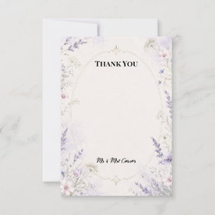 Cartão de Agradecimento de Casamento Floral ao Lua