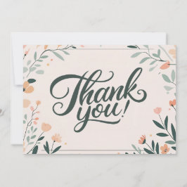 Cartão de Agradecimento de Casamento Floral Art Dé