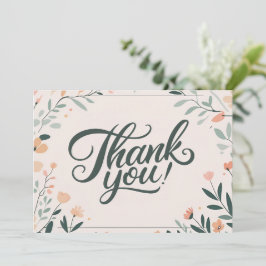 Cartão de Agradecimento de Casamento Floral Art Dé