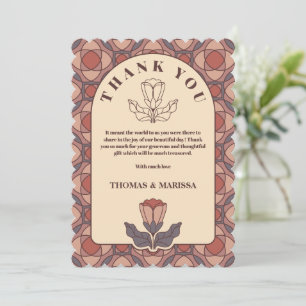 Cartão de Agradecimento de Casamento Floral Art De
