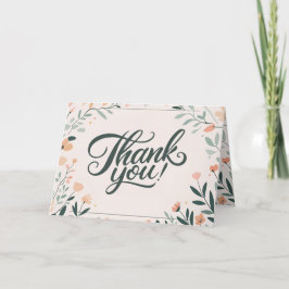 Cartão de Agradecimento de Casamento Floral Art Dé