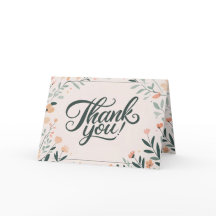 Cartão de Agradecimento de Casamento Floral Art Dé