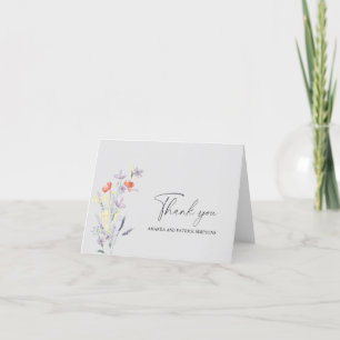 Cartão de Agradecimento de Casamento Floral Boho