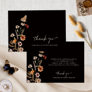 Cartão de Agradecimento de Casamento Floral Boho P
