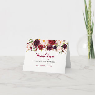 Cartão de Agradecimento de Casamento Floral Borgon