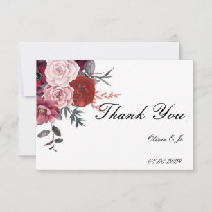 CARTÃO DE AGRADECIMENTO DE CASAMENTO FLORAL BORGON