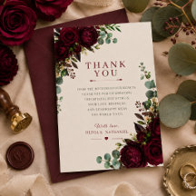 Cartão de Agradecimento de Casamento Floral Borgon
