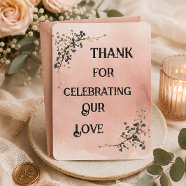 Cartão de Agradecimento de Casamento floral botâni