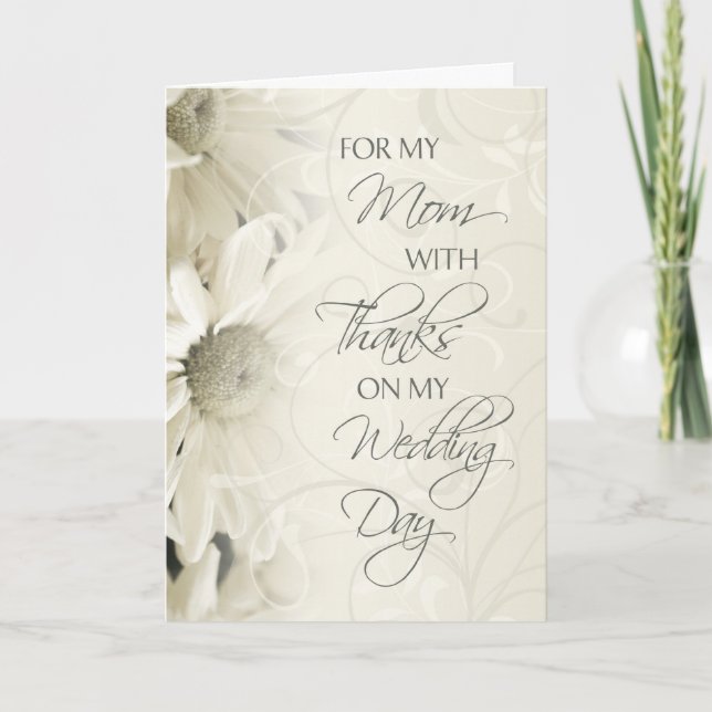 Cartão de agradecimento de casamento floral branco (Frente)