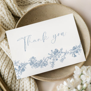 Cartão de Agradecimento de Casamento Floral Clássi