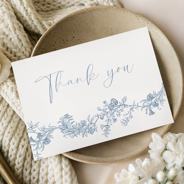 Cartão de Agradecimento de Casamento Floral Clássi (Criador carregado)