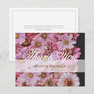Cartão de Agradecimento de Casamento Floral Cosmos