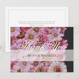 Cartão de Agradecimento de Casamento Floral Cosmos