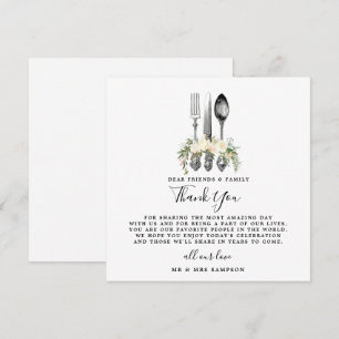 cartão de agradecimento de casamento floral de tal