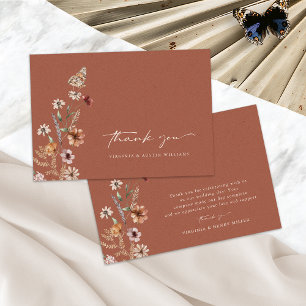 Cartão de Agradecimento de Casamento Floral de Ter