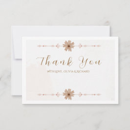 Cartão de Agradecimento de Casamento Floral Elegan