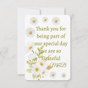 Cartão de Agradecimento de Casamento Floral Elegan